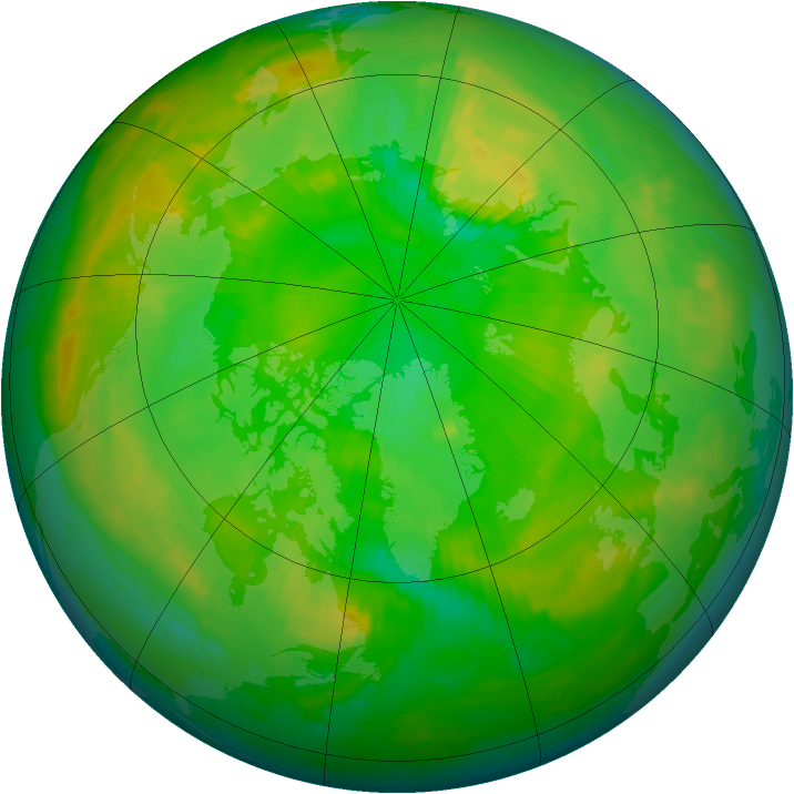 Arctic ozone map for 20 June 1997